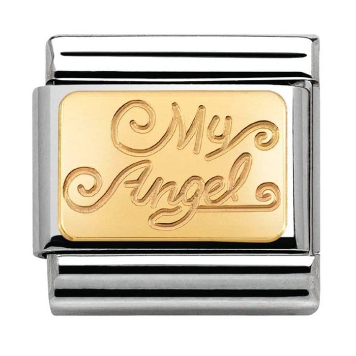 Nomination Classic Gold Engraved Signs My Angel Charm