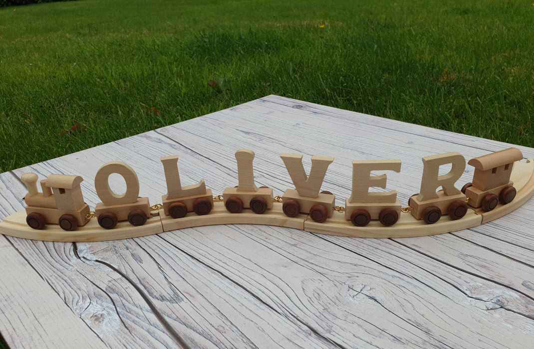Natural Wooden Train Letters