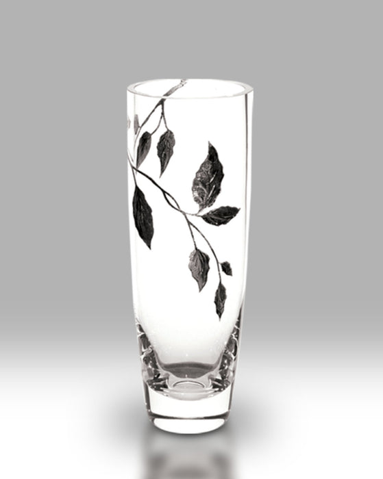 Nobile Glassware Silver Leaf 25cm Vase