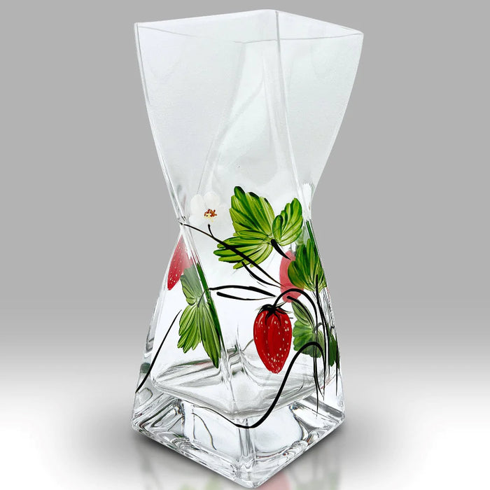 Nobile Glassware Strawberry Fields 20cm Twist Vase