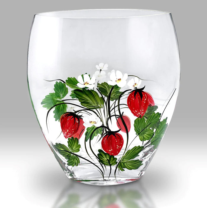 Nobile Glassware Strawberry Fields 21cm Curved Vase