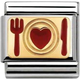 Nomination Classic Gold Plates Heart On A Plate Charm