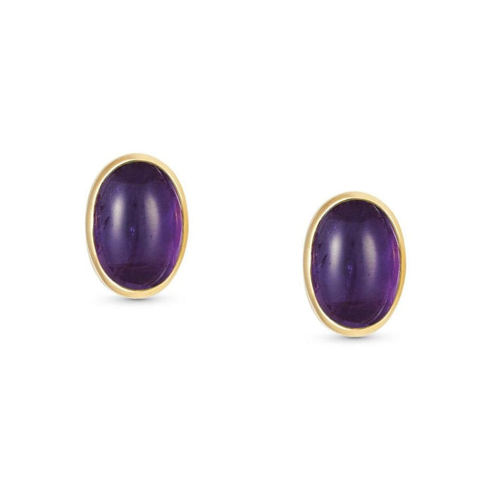 Nomination 18ct Yellow Gold & Amethyst Oval Earrings