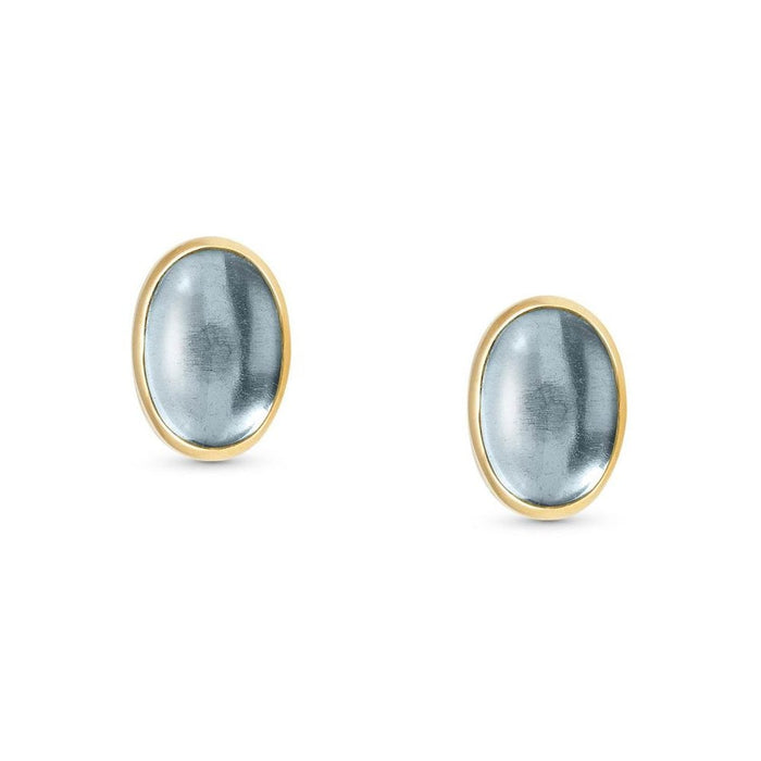 Nomination 18ct Yellow Gold & Light Blue Topaz Oval Earrings