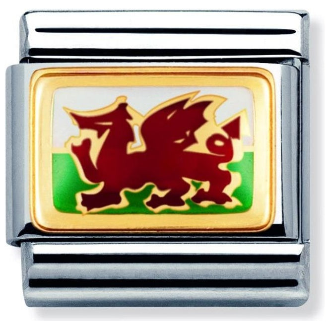 Nomination Classic Gold Animals Welsh Flag Charm