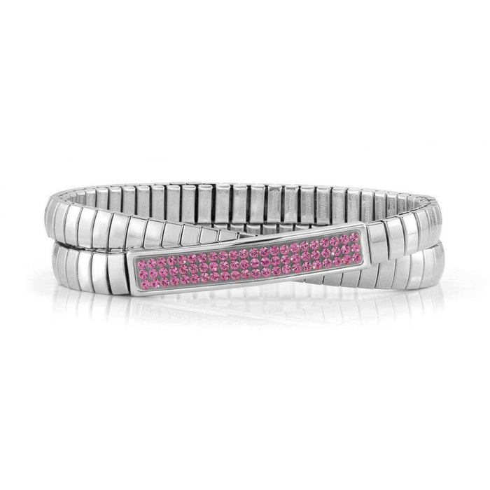 Nomination Extension Glitter Stainless Steel & Pink Crystal Double Bracelet