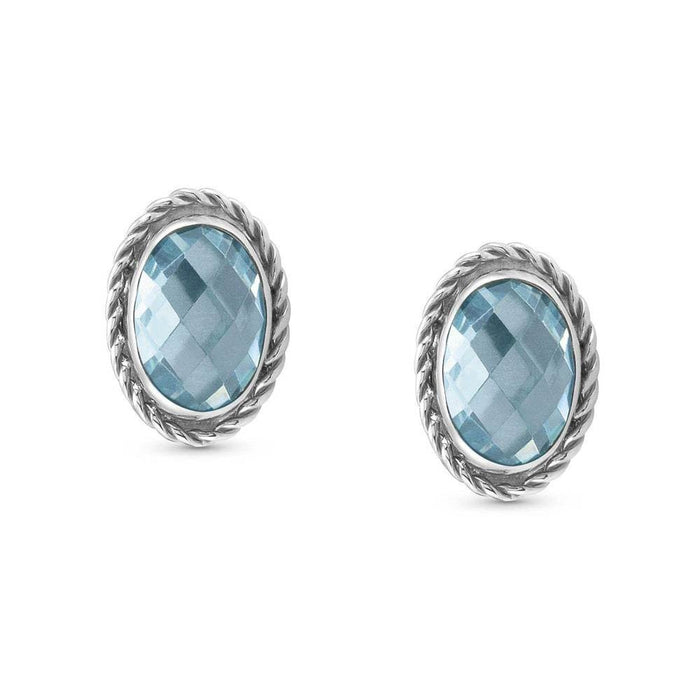 Nomination Silver & Light Blue CZ Oval Earrings