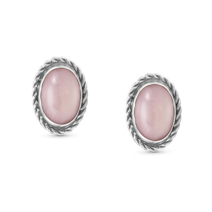 Nomination Silver & Pink Opal Oval Earrings