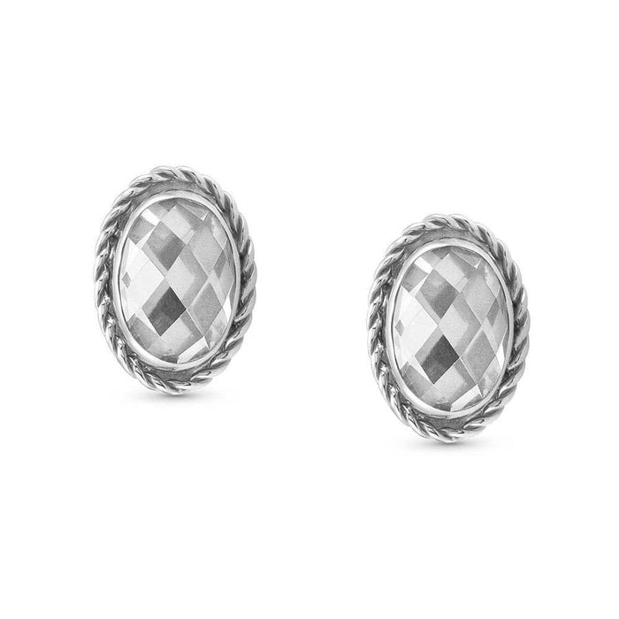 Nomination Silver & White CZ Oval Earrings
