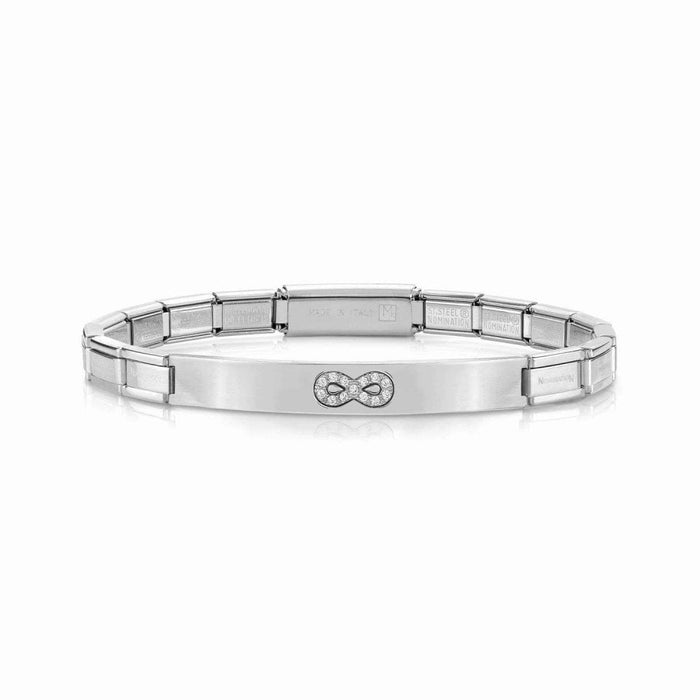 Nomination Trendsetter Stainless Steel & White Pave CZ Infinity Smarty Bracelet