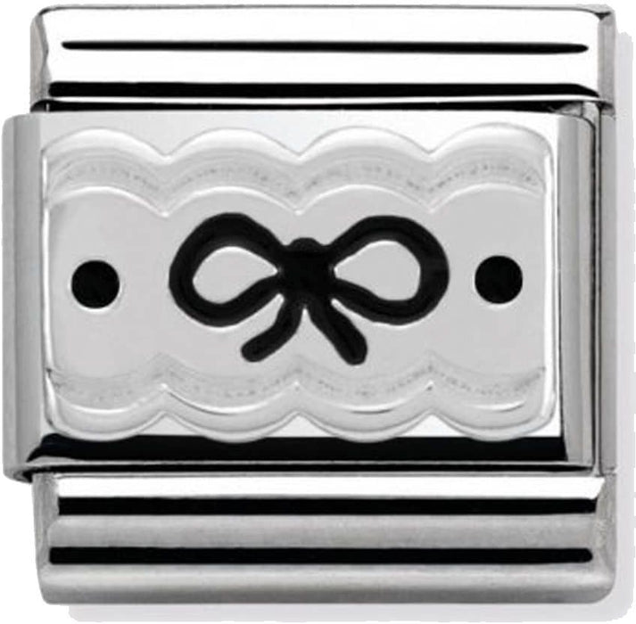 Nomination Classic Silver Symbols Lace Black Bow Charm