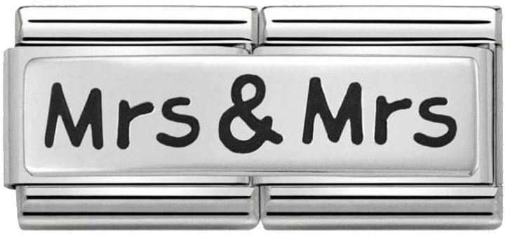 Nomination Classic Silver Double Engraved Mrs & Mrs Charm