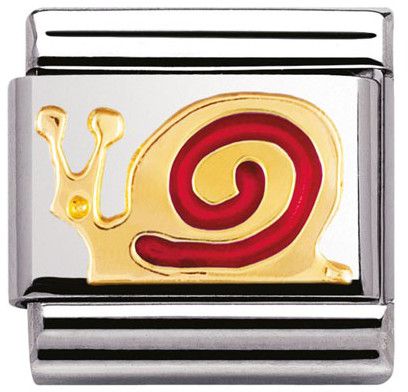 Nomination Classic Gold Earth Animals Red Snail Charm