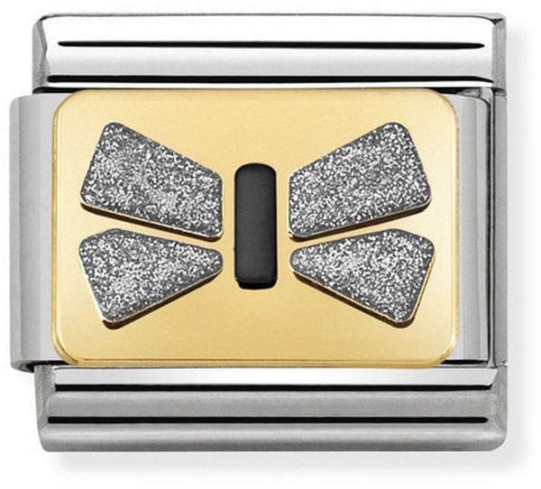 Nomination Classic Gold Elegance Silver Bow Tie Charm