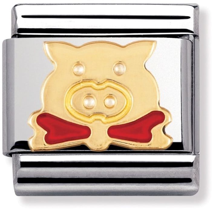 Nomination Classic Gold Earth Pig's Head Charm