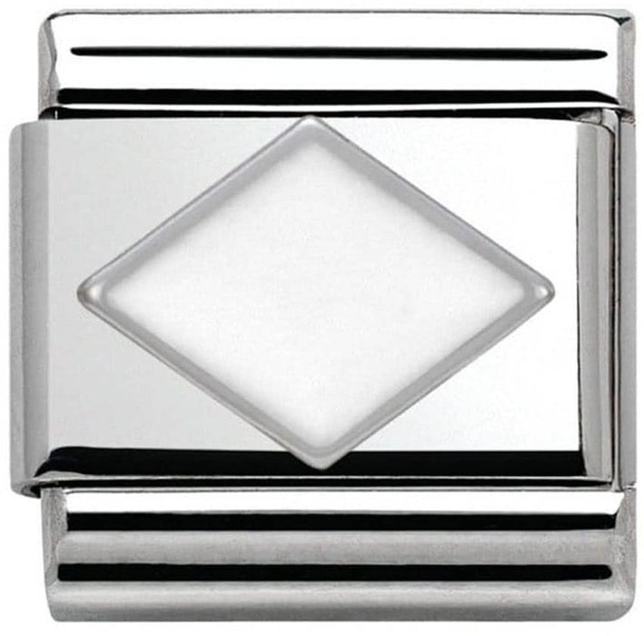 Nomination Classic Silver Symbols White Rhombus Charm