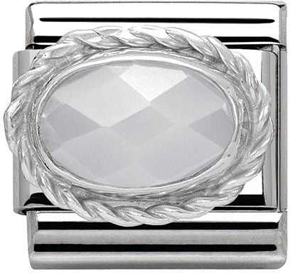 Nomination Classic Silver Hard Stones White Jade Charm