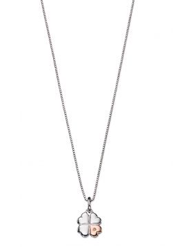 D For Diamond Four Leaf Clover Necklace