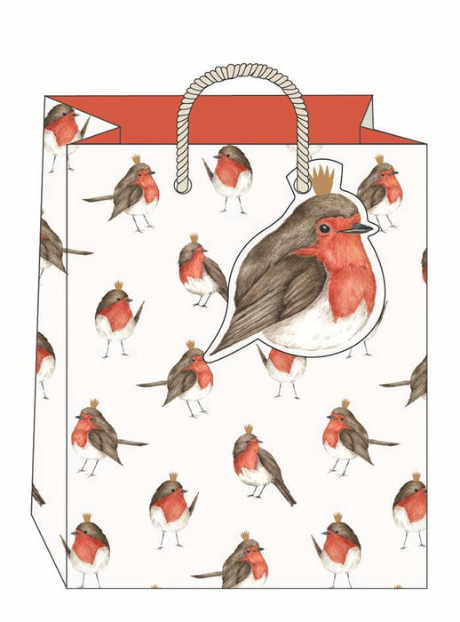 Art File Christmas Robins Medium Gift Bag