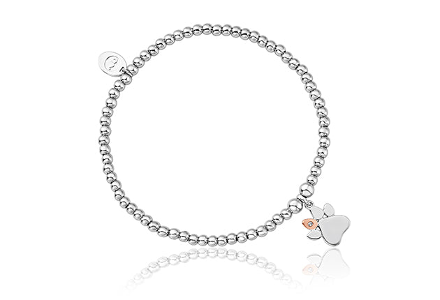 Clogau Paw Print White Topaz Affinity Bead Bracelet