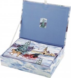 Peter Pauper Boxed Christmas Cards - Dashing Through The Snow