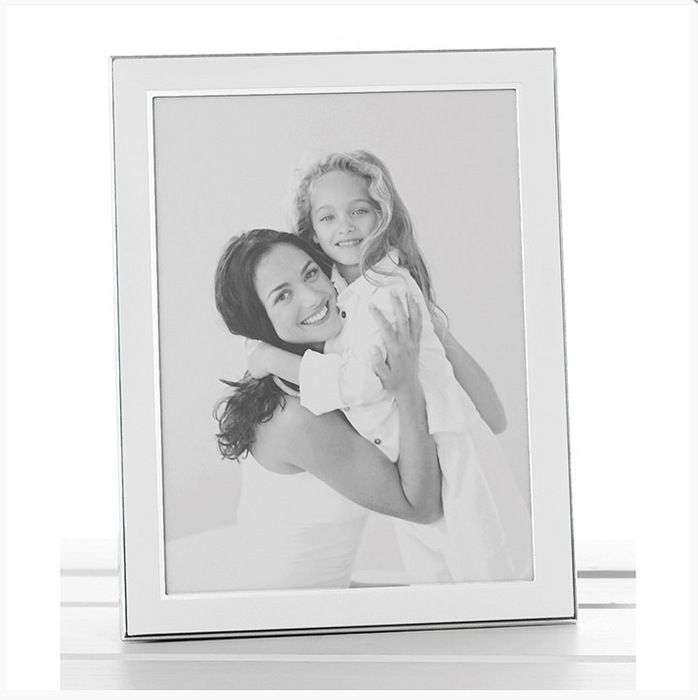 Plain White Silver Promotion Photo Frame 5x7
