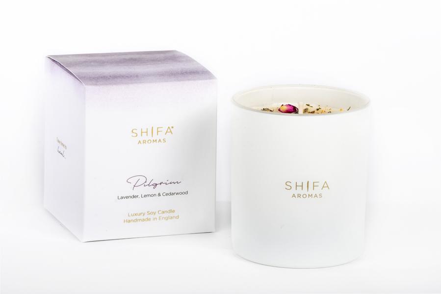 Shifa Aromas Luxury 30cl Glass Candle Pilgrim