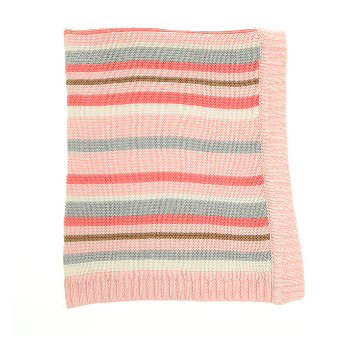 Pink and Grey Stripes Blanket