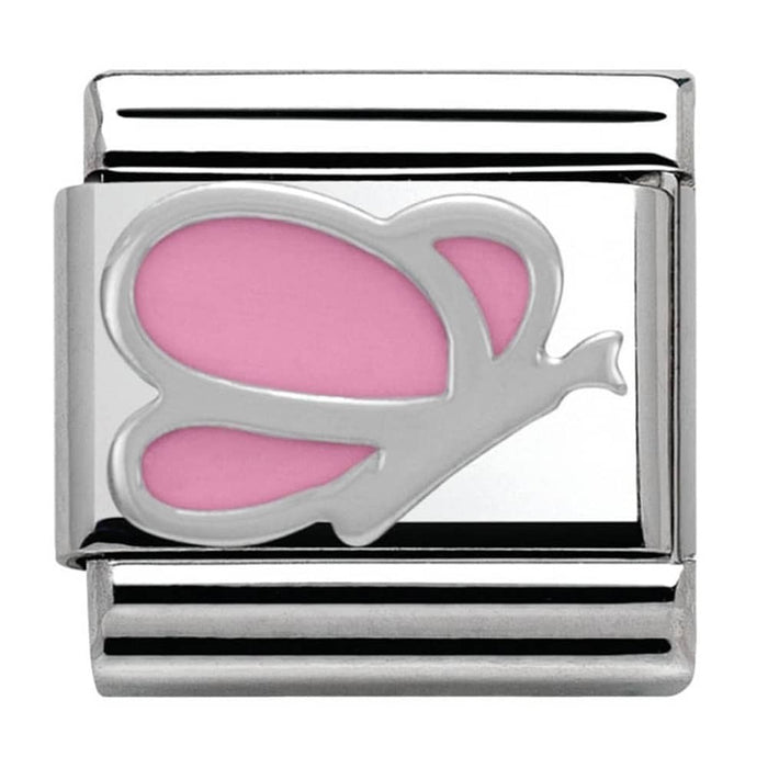 Nomination Classic Silver Symbols Pink Butterfly Charm