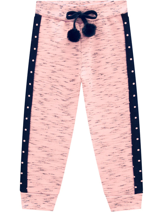 Milon Girls' Pink & Navy Sweatshirt & Jog Pants Set