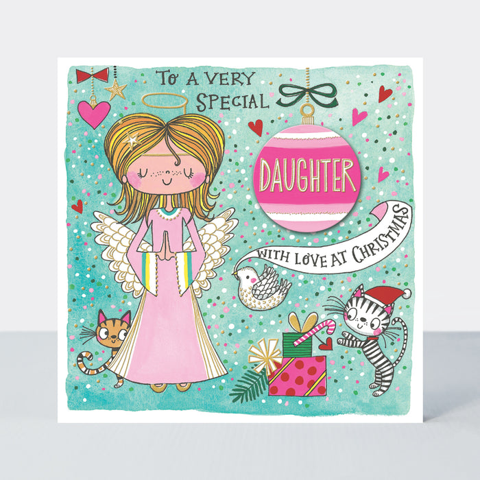 Rachel Ellen Special Daughter Christmas Card - Angel
