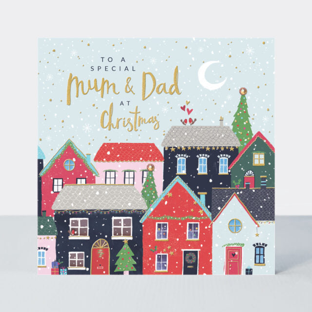 Rachel Ellen Mum & Dad Christmas Card - Mistletoe & Wine