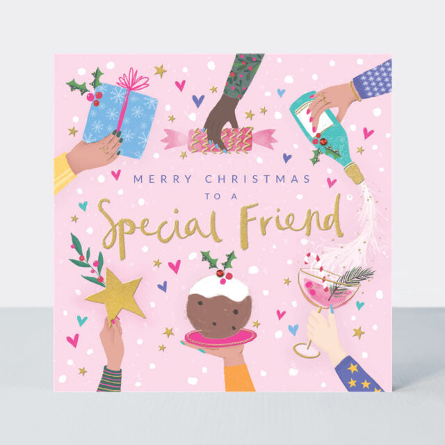 Rachel Ellen Special Friend Christmas Card - Mistletoe & Wine
