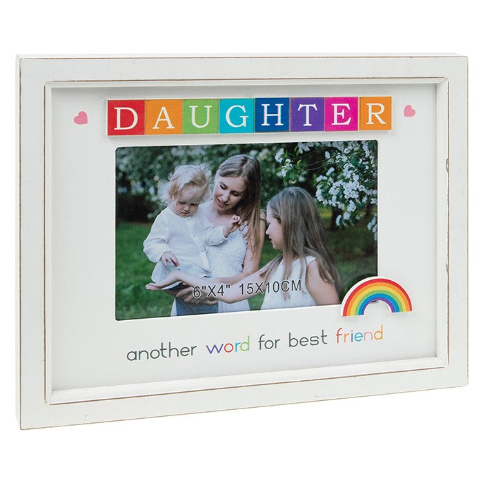 Rainbow Scrabble Frame Daughter 6x4