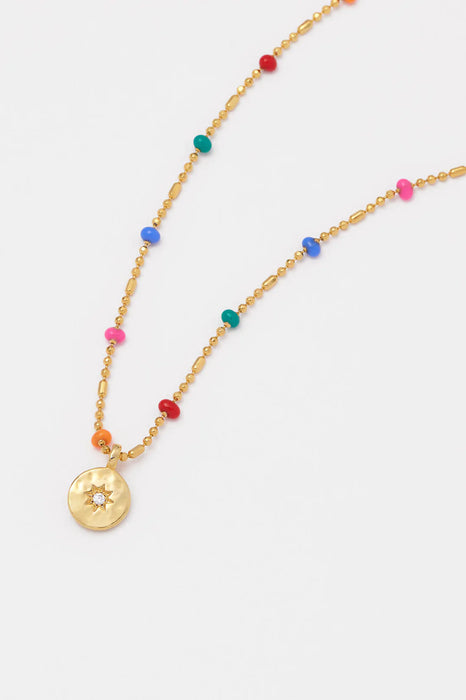 Estella Bartlett Gold Rainbow Enamel Beaded Necklace