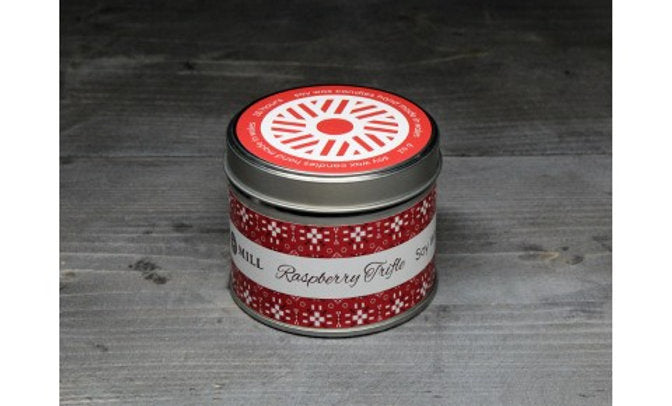 Valley Mill Tapestry Tin Candle - Raspberry Trifle