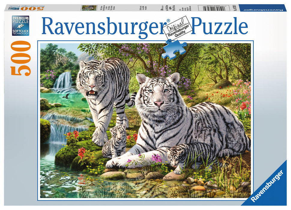 Ravensburger White Tiger Family 500 Piece Jigsaw Puzzle