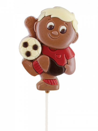 Red Footballer Chocolate Lollipop