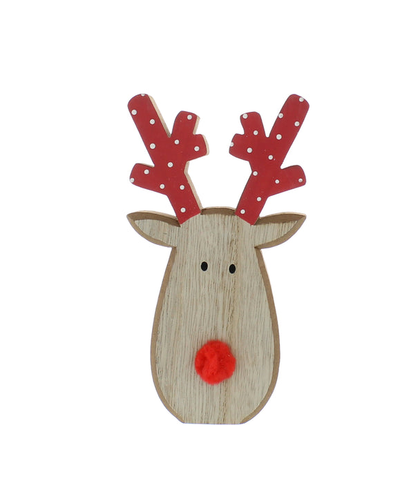 Festive Reindeer Head with Pom Pom Nose