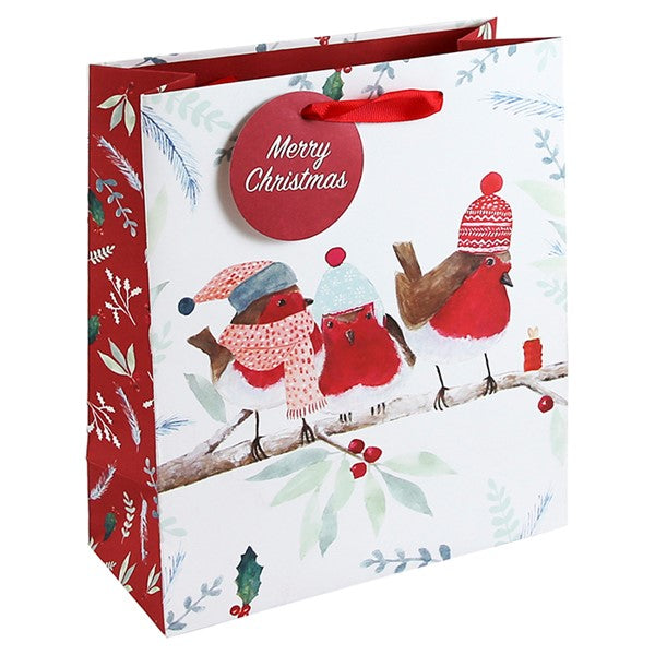 Festive Robins Xmas Bag Medium