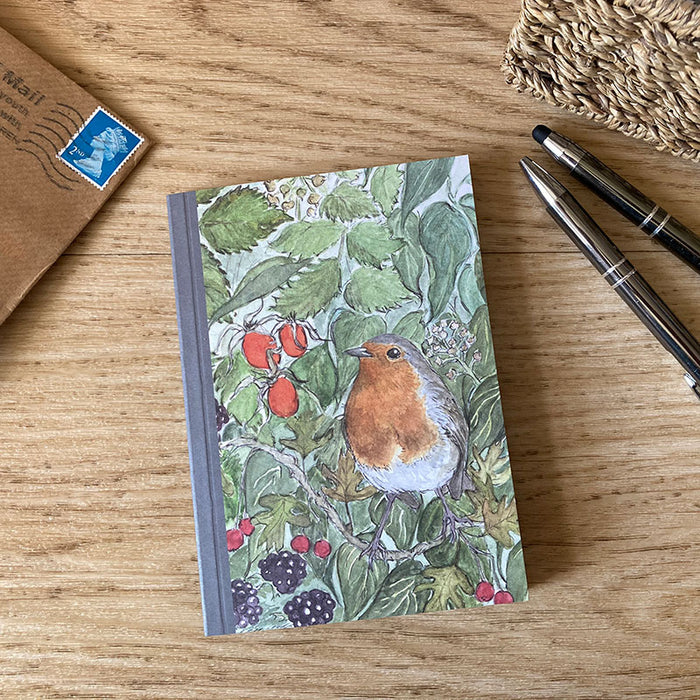 Mosney Mill Robin in Hedgerow Notebook