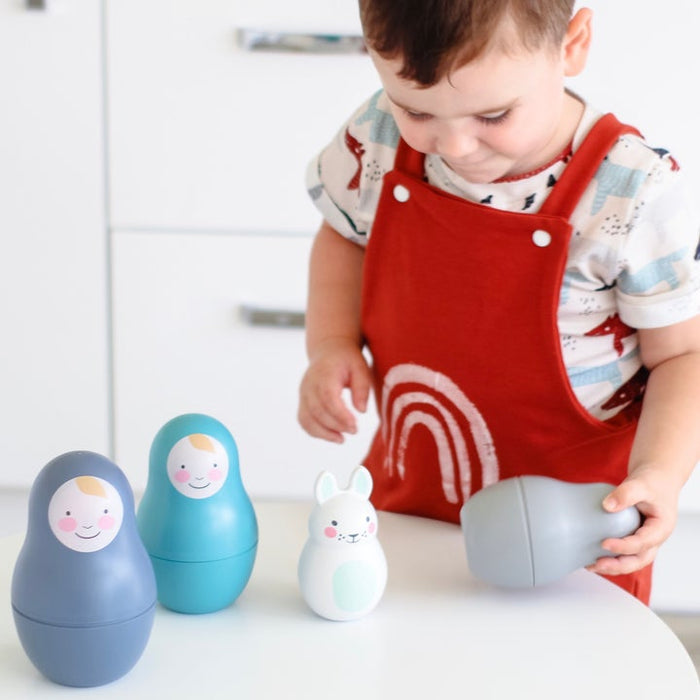Rosa and Bo Nesting Dolls - Blue