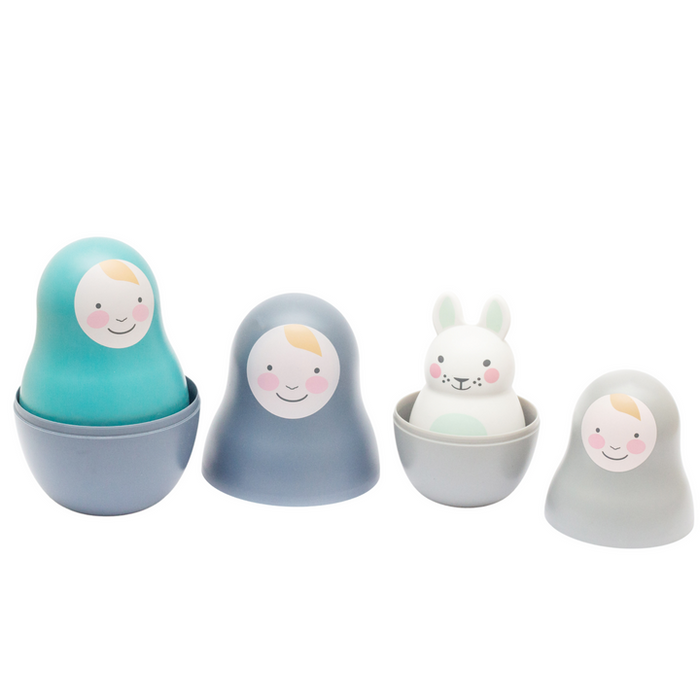 Rosa and Bo Nesting Dolls - Blue