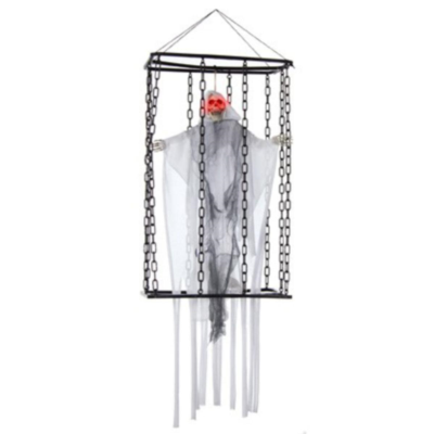 Halloween Battery Operated 70cm White Caged Reaper