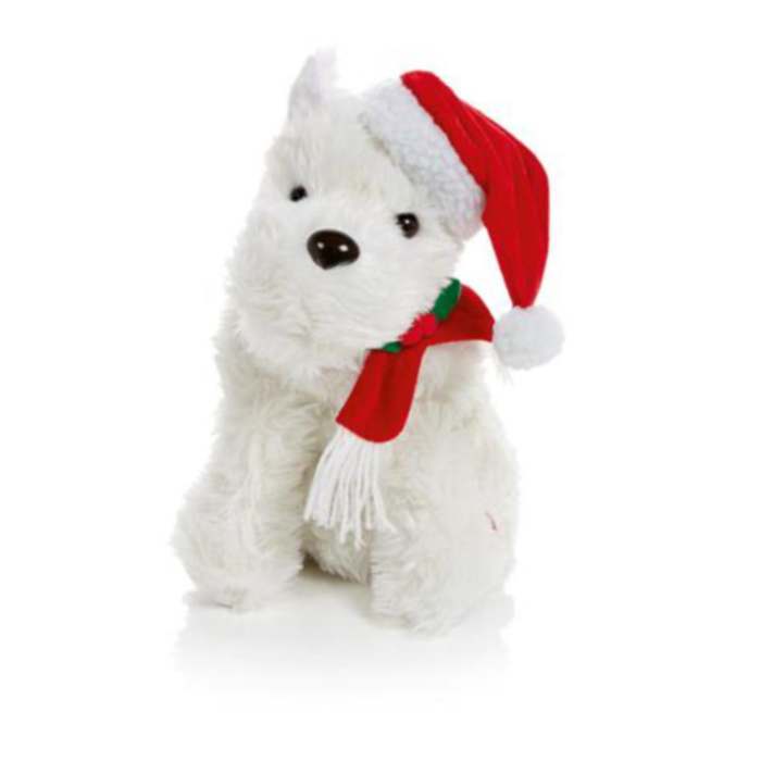 Animated White Terrier Dreaming of a White Xmas