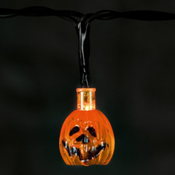 Halloween Battery Operated Pumpkin String of 10 Lights
