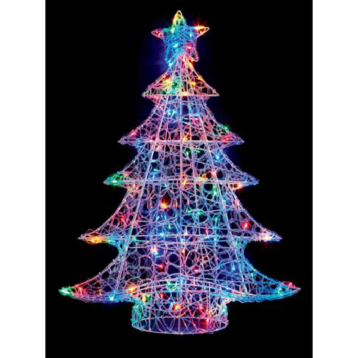 Lit Soft Acrylic Christmas Tree w-80 Multi LED