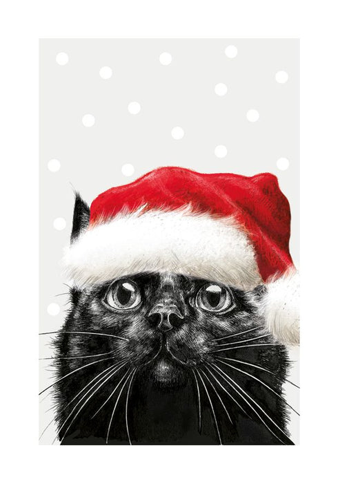 Art File Black Cat Christmas Card