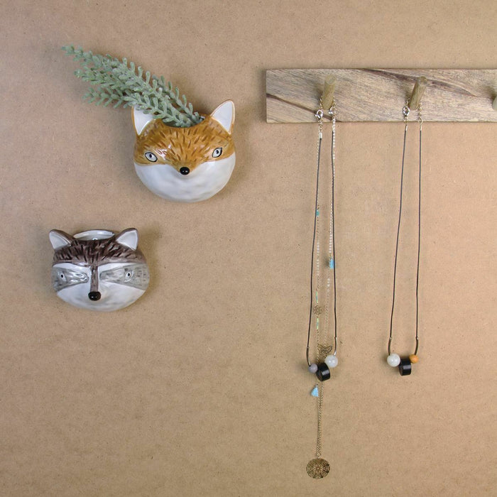 Gisela Graham Ceramic Orn Fox Mini Wall Hanging