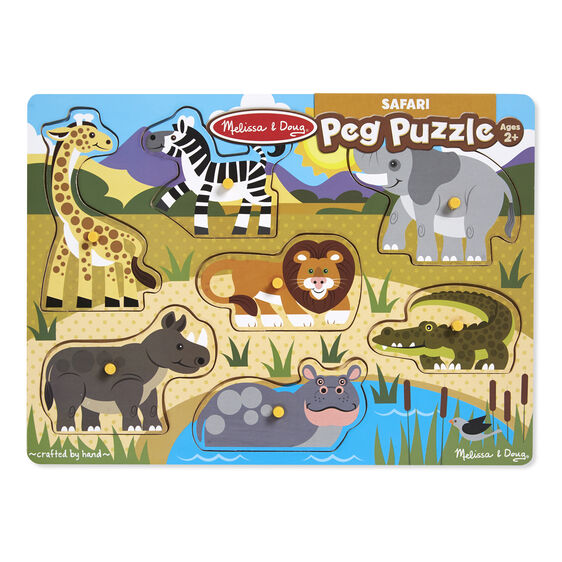 Melissa and Doug Wooden Peg Puzzle - Safari